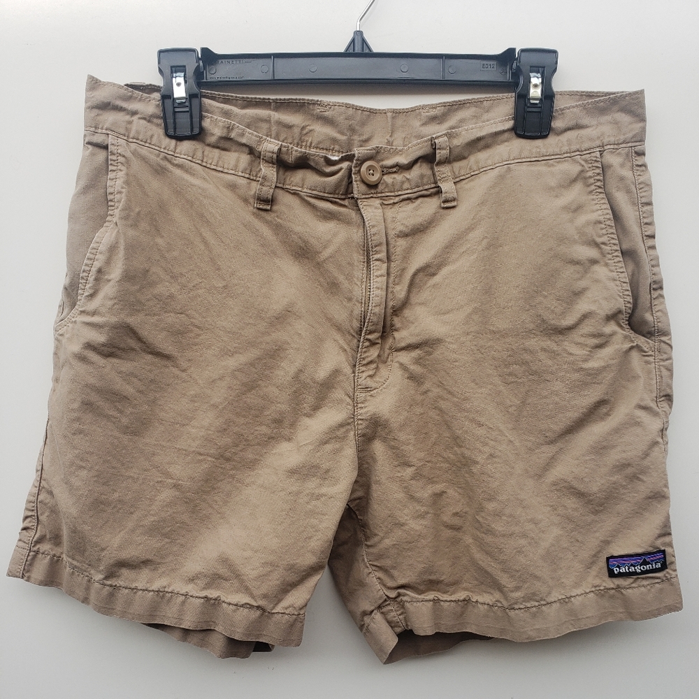 Patagonia lightweight cargo shorts cotton  linen hemp blend mens 36 tan